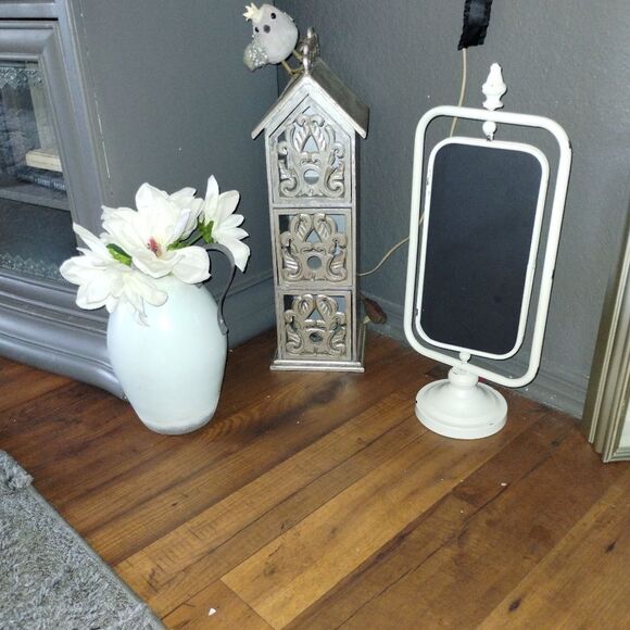 Metal Pitcher Vase Pale Blue with Shades of Grey - Picture 6 of 7